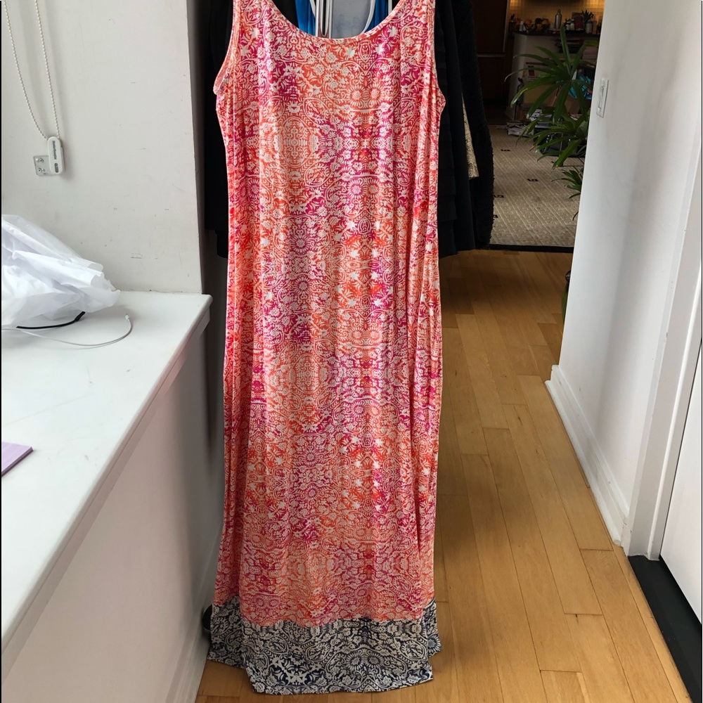 Tommy Bahama Pink/Orange/Black Maxi Sundress